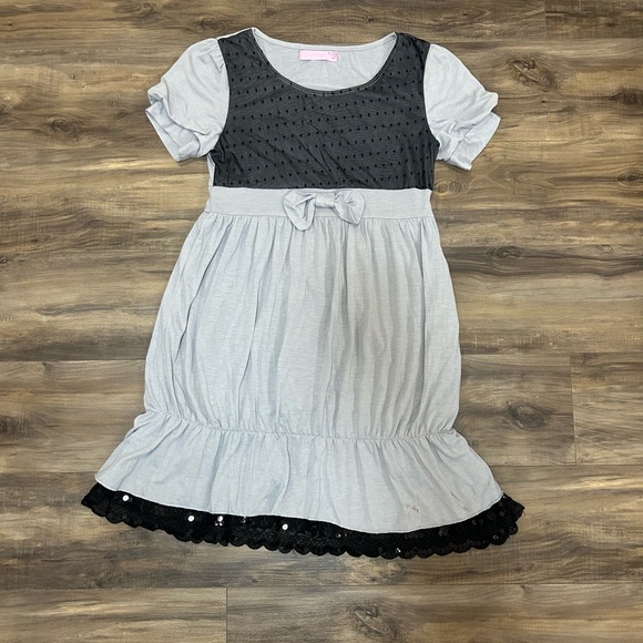 Polka Dot Babydoll Dress with Bow Accent - Picture 2 of 6